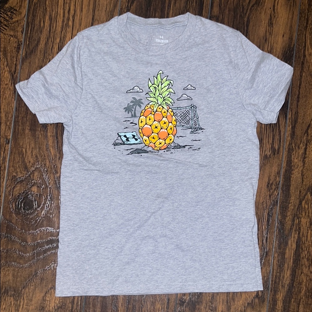 Under Armour Gray and Yellow Short Sleeve Tee